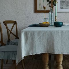 法式进口桌布曼底诺亚麻茶几布少女心纯色餐桌桌布抗菌