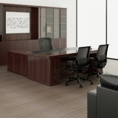 宙光 古典风格办公家具单人多人办公室老板桌总裁办公桌 单人办公室办公桌