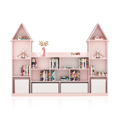 宙光  创意城堡儿童书架落地学生简约绘本架家用收纳架床头书柜全铝置物架 多彩空间款 N-05  海蓝